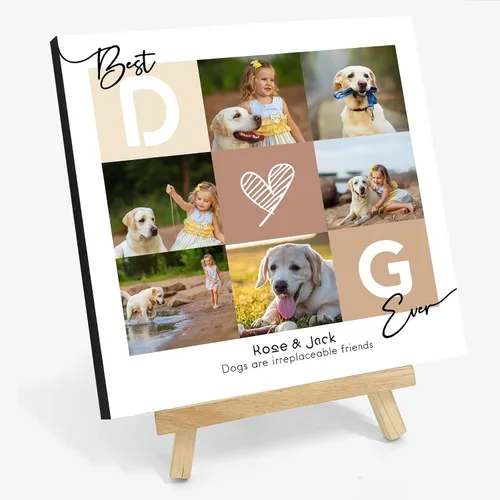 Vista 12 de Marco de fotos de perro personalizado con caballete, regalo conmemorativo personalizado para mascotas para amantes de las mascotas, retrato