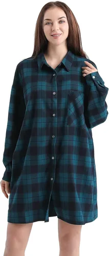 Vista 6 de AGO FTYxTRA Camisa pesada a cuadros para mujer, blusa de manga larga de talla grande, abrigos de novio con solapa
