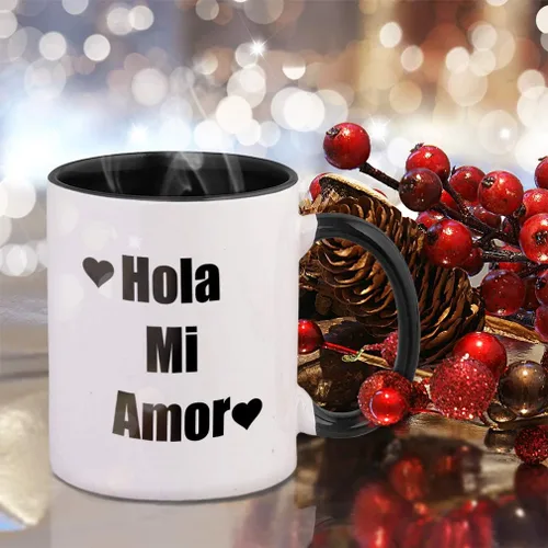 Vista 6 de Hola Mi Amor - Taza de cerámica color azul marino