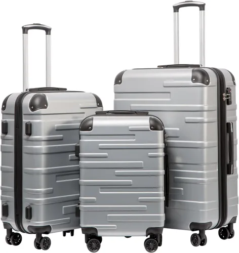Vista 21 de Coolife Maleta extensible (solo 28") con cerradura TSA Spinner 2-Gris