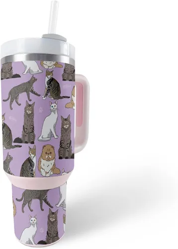 Vista 13 de MightySkins Skin - Vaso de vinilo compatible con Stanley The Quencher H2.0 FlowState de 40 onzas, vaca marrón, protectora, duradera y única, fácil