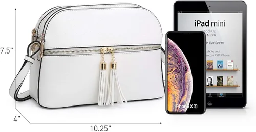 Vista 4 de Dasein - Bolso de hombro para mujer con cremallera y múltiples bolsillos