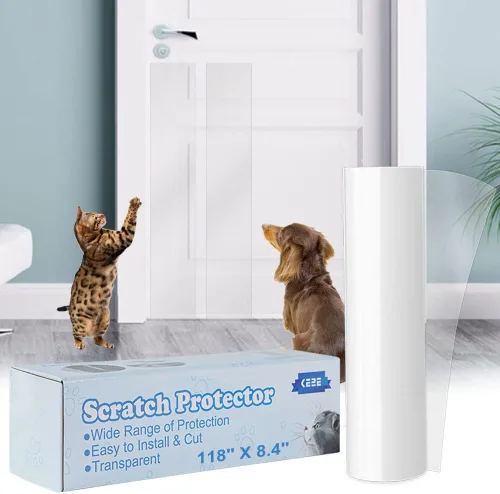 Vista 9 de KEBE Protector de arañazos para puerta, protege la pared de tus muebles con una cubierta transparente de alta calidad resistente para arañazos