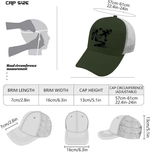 Vista 4 de devor Baseball Cap Bone Frog Baseball Cap for Women Funny Denim Cap Adjustable