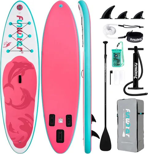 Vista 18 de FunWater Inflatable Stand Up Paddle Board with Premium SUP Paddleboard Accessories, Anti-Slip EVA Deck, 11'6''/11'/10'6'' Paddle Boards for Adults &