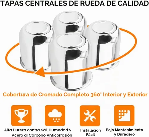 Vista 3 de 4 tapas centrales de rueda de remolque de 3-3/4 pulgadas para llantas de 3-3/4 pulgadas con orificio central para camión, remolque, RV, SUV, tapas