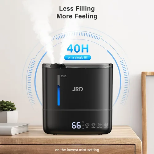 Vista 3 de JRD Top Fill Humidificadores de 4 L para dormitorio, humidificadores de niebla fría para habitaciones grandes, tiempo de funcionamiento de 40 horas