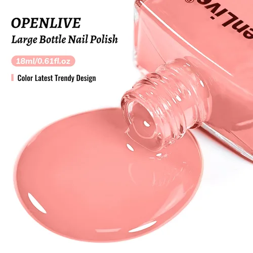 Vista 28 de OpenLive Esmalte de uñas negro de 0.6 fl oz, gran volumen, secado rápido, secado rápido y de larga duración, arte de uñas de color para bricolaje