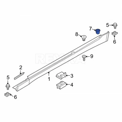 Vista 6 de Rexka Juego de 20 juegos de clips de faldón lateral para panel basculante, clip de moldeo con ojales para BMW E36 E46 E90 E91, 51718184574