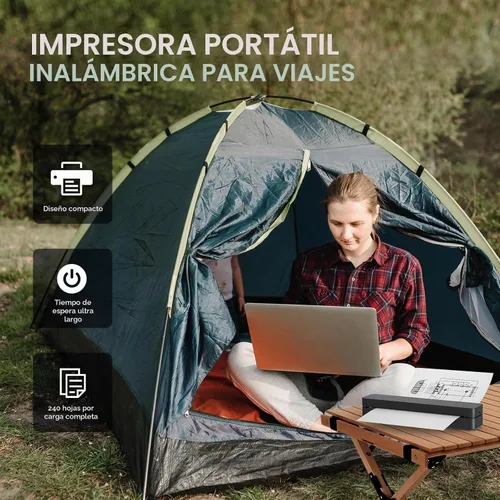 Vista 4 de iDPRT Impresora térmica inalámbrica portátil para viajes, impresora pequeña Negro