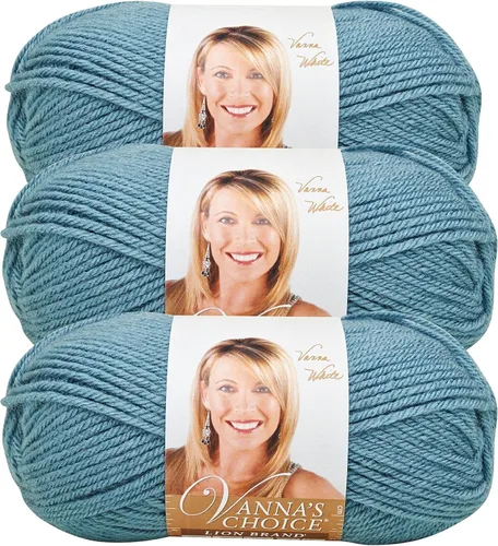 Vista 54 de Lion Brand Yarn (1 madeja) Hilo Vanna's Choice, mármol gris