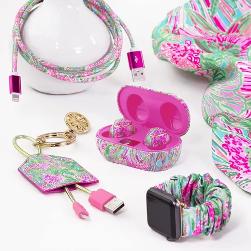 Vista 3 de Lilly Pulitzer Correa elástica para Apple Watch, tamaño para relojes inteligentes de 1.496 pulgadas y 1.575 pulgadas, compatible con Apple Watch