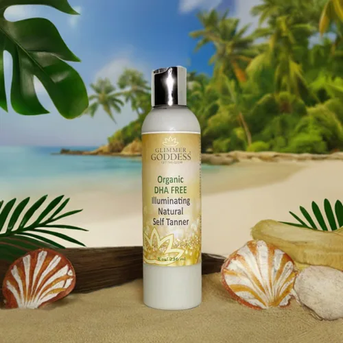 Vista 5 de Glimmer Goddess Autobronceador orgánico sin DHA - Loción bronceadora sin sol (oscuro), 8 onzas