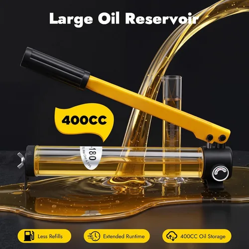 Vista 8 de Bomba de mano hidráulica 10T 10000Psi Tipo Separado Kit de bomba hidráulica manual de Ram con mango antideslizante Bolas de acero y anillo