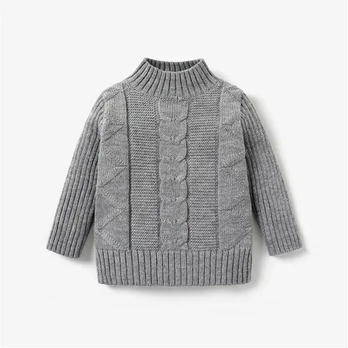 Vista 6 de PATPAT Baby Pullover Turtleneck Knitted Sweater Long Sleeve Solid Color Infant Fall Winter Warm Clothes
