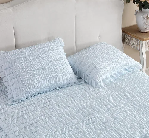 Vista 3 de Shabby Chic® - Colcha tamaño King, ropa de cama de algodón suave con fundas a juego, decoración del hogar bellamente drapeada para todas