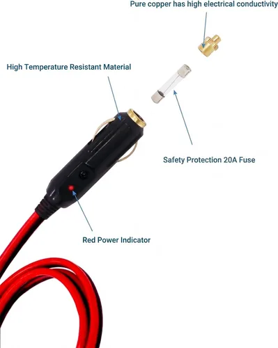 Vista 3 de Paquete de 2 enchufes macho a encendedor de cigarrillos macho de 12 V de alta resistencia, enchufe de repuesto de adaptador de corriente