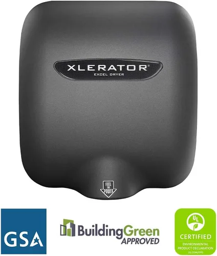 Vista 3 de XLERATOR Excel Dryer XL-GR 1.1N - Secador de manos comercial de alta velocidad, cubierta moldeada con textura de grafito, sensor automático, montaje