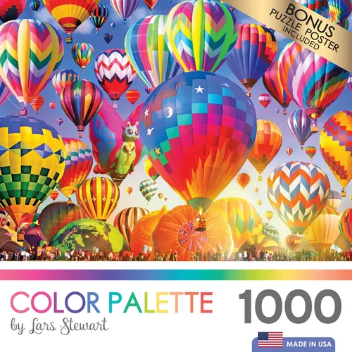 Vista 4 de RoseArt - Paleta de colores - Diversión en globo - Rompecabezas de 1000 piezas para adultos
