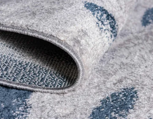 Vista 9 de Unique Loom Sumter Collection - Alfombra Rhett (2 pies x 6 pies, gris/azul marino)
