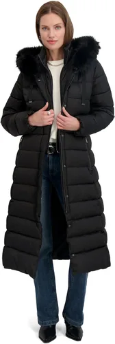 Vista 11 de TAHARI Nellie - Abrigo largo para mujer, chaqueta aislada con ribete de piel sintética extraíble beige-a