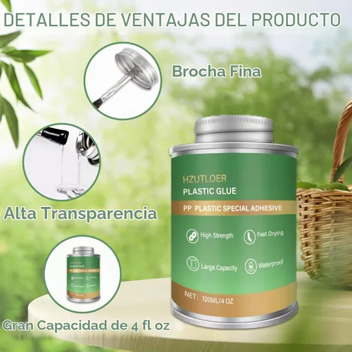 Vista 3 de Pegamento de plástico, adhesivo de plástico de 4.1 fl oz con cepillo, pegamento transparente súper fuerte para PP, ABS, PVC, acrílico, miniaturas
