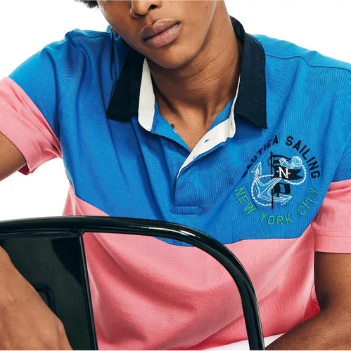 Vista 3 de Nautica Polo de rayas rugby de ajuste relajado para hombre