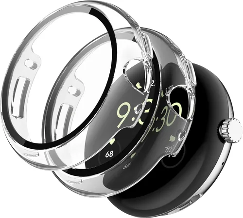 Vista 13 de Miimall - Juego de 2 fundas con protector de pantalla para Google Pixel Watch 4 de 1.772 pulgadas, antiarañazos, sensible de alta definición