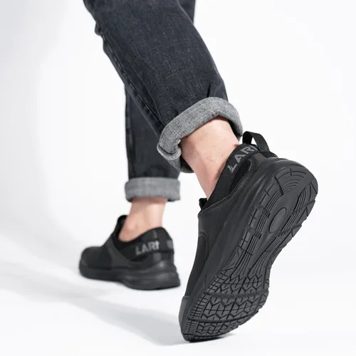 Vista 5 de Zapatos de trabajo antideslizantes para hombres resistentes al agua - Zapatos de cocina anchos y cómodos para cocinero, servicio de alimentos, sin