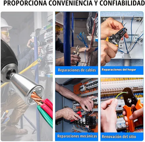 Vista 6 de Pelacables y herramienta Twister para taladro, 8 en 1, 6-14 AWG