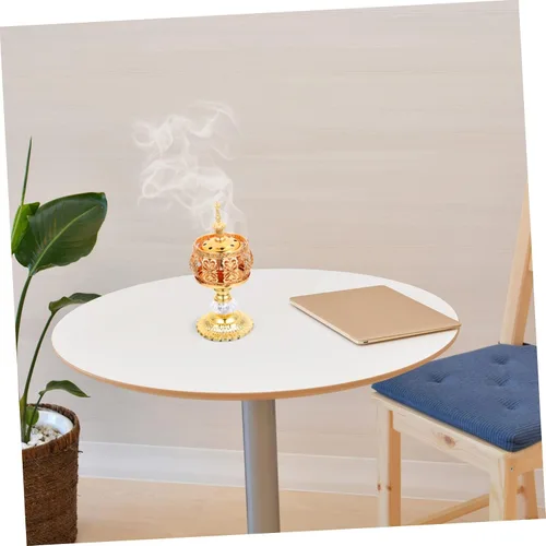 Vista 9 de Abaodam Quemador de incienso decorativo de metal, soporte estético europeo para incienso para sala de estudio, dormitorio, sauna, yoga