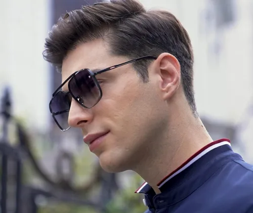Vista 4 de Gtand Gafas de sol cuadradas de gran tamaño con degradado de aviador para hombres y mujeres gafas de sol de metal vintage de 2480in