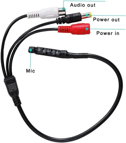 Vista 3 de SaferCCTV Dispositivo de micrófono de audio de alta sensibilidad, kit de captación de voz de sonido para cámaras de seguridad de vigilancia CCTV