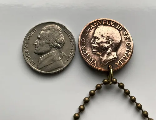 Vista 4 de 1923 Italy Italia 10 Cent coin pendant honey bee bumble bee beekeeper honey farmers pollination beehive Roma Milan Florence Venice Napoli Turin Pisa
