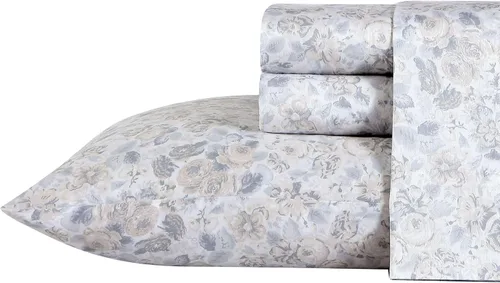 Vista 12 de Laura Ashley - Juego de sábanas individuales con sábana bajera y funda de Bettinas Blooms Rojo