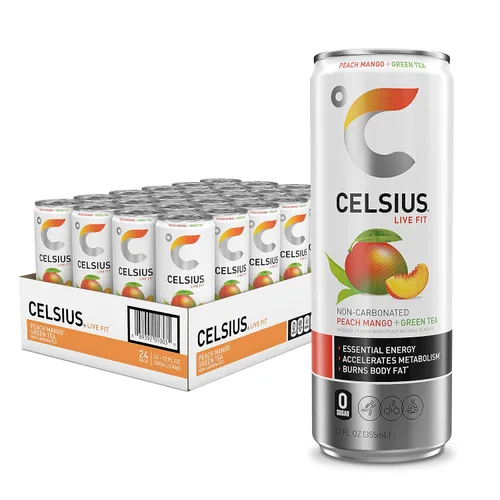 Vista 24 de CELSIUS Naranja Espumosa, Bebida Energética Esencial Funcional de 12 onzas líquidas (paquete de 4)