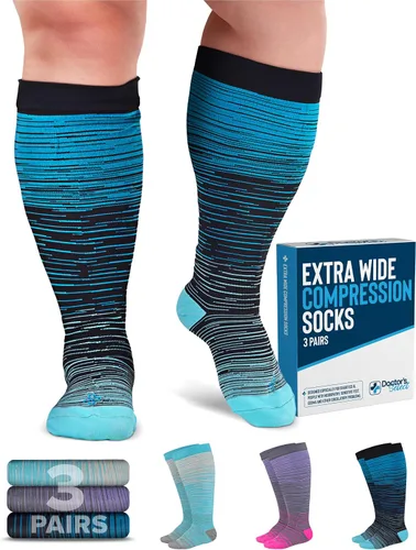Vista 9 de Doctor's Select® Plus Size Compression Socks for Women Wide Calf - 3 Pairs