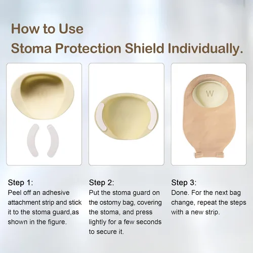 Vista 4 de Protector de estoma y 50 pares de calcomanías Máxima protección para tu bolsa de ostomía
