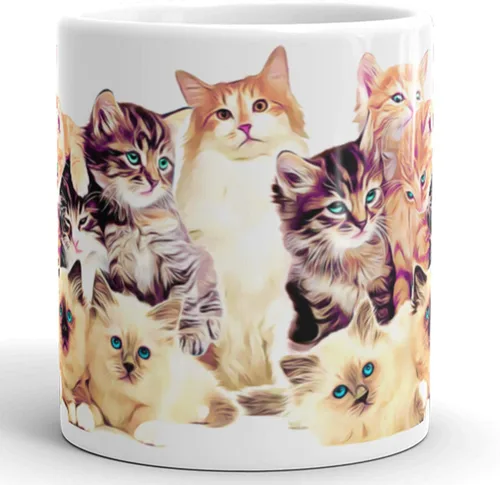 Vista 3 de Bonita taza de cerámica para gatos, regalo de taza de café, gran regalo para amantes de los gatos, gatos, mamá, papá, jefe, compañero de trabajo