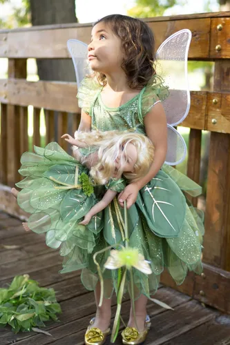Vista 7 de Little Adventures Pixie Tinkerbell - Disfraz de princesa lavable a máquina, vestido de juego de simulación sin purpurina