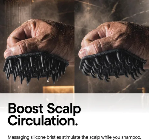 Vista 5 de TOOLETRIES Cepillo de silicona para champú y gancho para cuero cabelludo, cepillo para el crecimiento del cabello para hombres y mujeres, exfolia