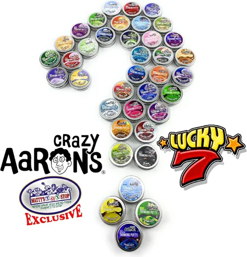 Vista 4 de Matty's Toy Stop Crazy Aaron's Putty Mini Tins Lucky 7 Surprise Gift Set Party Bundle – Paquete de 7 (0.47 oz cada uno), varios