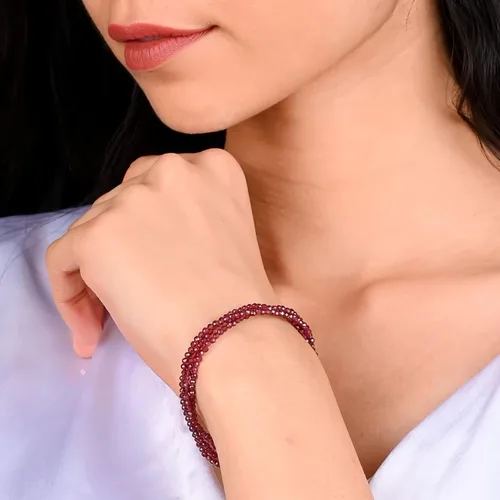 Vista 18 de Gempires - Pulseras de cuentas naturales de múltiples hebras, ligeras, hechas a mano, hipoalergénicas, de 8 pulgadas, chapadas en oro, elegantes