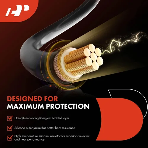 Vista 5 de A-Premium Juego de 7 cables de bujía de encendido compatibles con Toyota Land Cruiser 1981-1987 L6 4.2L