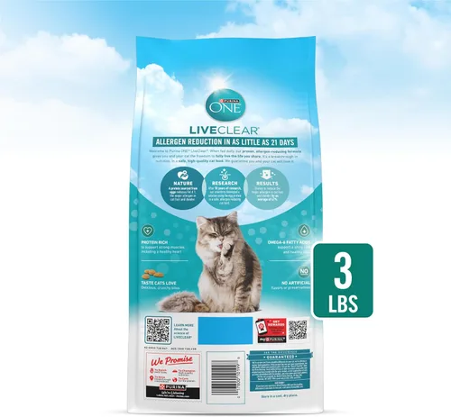 Vista 10 de Purina ONE LiveClear - Comida seca para gatos con reducción de alérgenos con pollo real como ingrediente principal - Bolsa de 3 libras