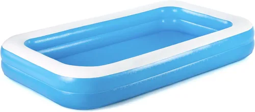 Vista 8 de Bestway 54006 Piscina inflable rectangular familiar, 103.1 x 68.9 x 20.1 in, azul/blanco