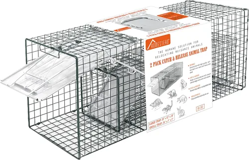 Vista 10 de HOMESTEAD Trampa para Ratas Vivas para Interiores/Exteriores - Trampa para Ardillas, Trampa Humanitaria para Ardillas, Conejos Pequeños, Comadrejas