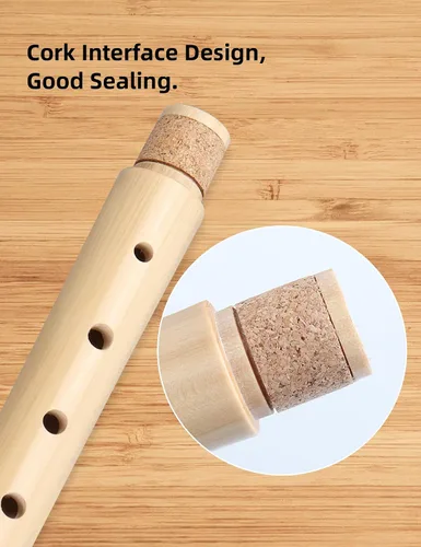 Vista 6 de Mr.Power Flauta dulce soprano de madera de arce, llave C, digitación alemana de estilo alemán, 8 agujeros, 2 piezas, instrumento musical aprobado