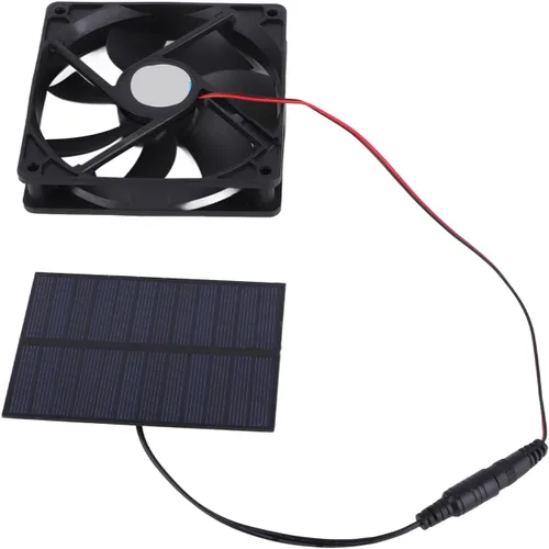 Vista 5 de Ventilador solar de 3 W y 6 pulgadas, kit de ventilador de escape con panel solar, ventilador de ventilación resistente a la intemperie