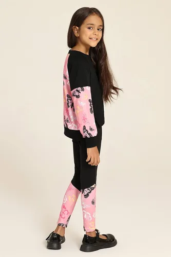 Vista 3 de Danna Belle Conjunto deportivo de 2 piezas con leggings para niñas, talla 5-12